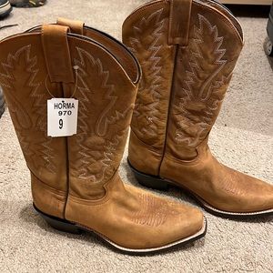Leather cowboy boots